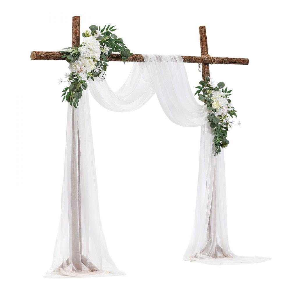 XH-HQ01 - 21ft Romantic Wedding Arch Flowers Kit with Elegant Drapes