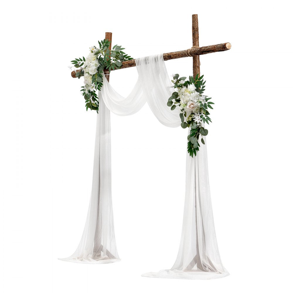 XH-HQ01 - 21ft Romantic Wedding Arch Flowers Kit with Elegant Drapes