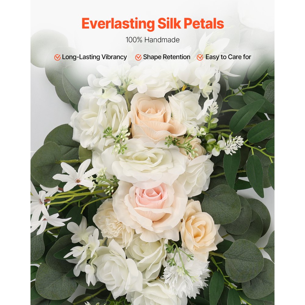 XH-HQ03 - 21ft Artificial Wedding Arch Kit with Silk Flowers & Drapes