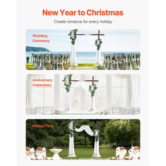 XH-HQ03 - 21ft Artificial Wedding Arch Kit with Silk Flowers & Drapes