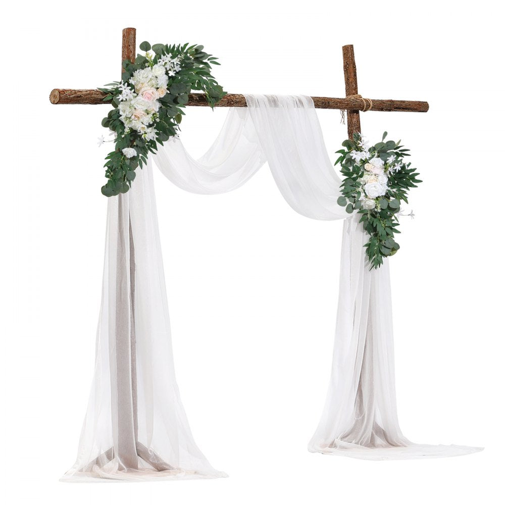 XH-HQ03 - 21ft Artificial Wedding Arch Kit with Silk Flowers & Drapes