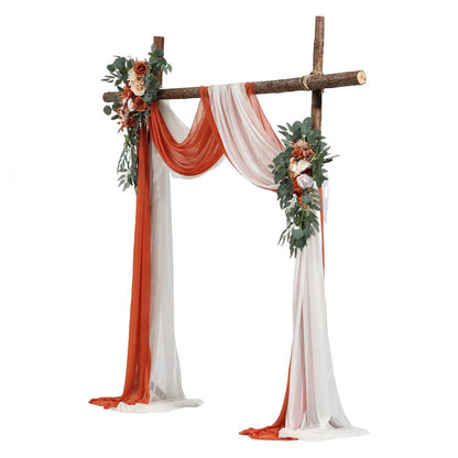 XH-HQ04 - 21ft Wedding Arch Kit with Lifelike Flowers & Sheer Drapes