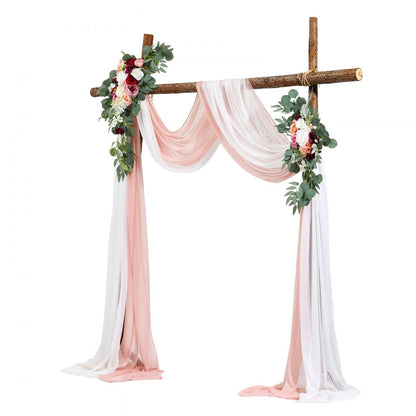 XH-HQ05 - 21ft Romantic Wedding Arch Flowers Kit with Drapes