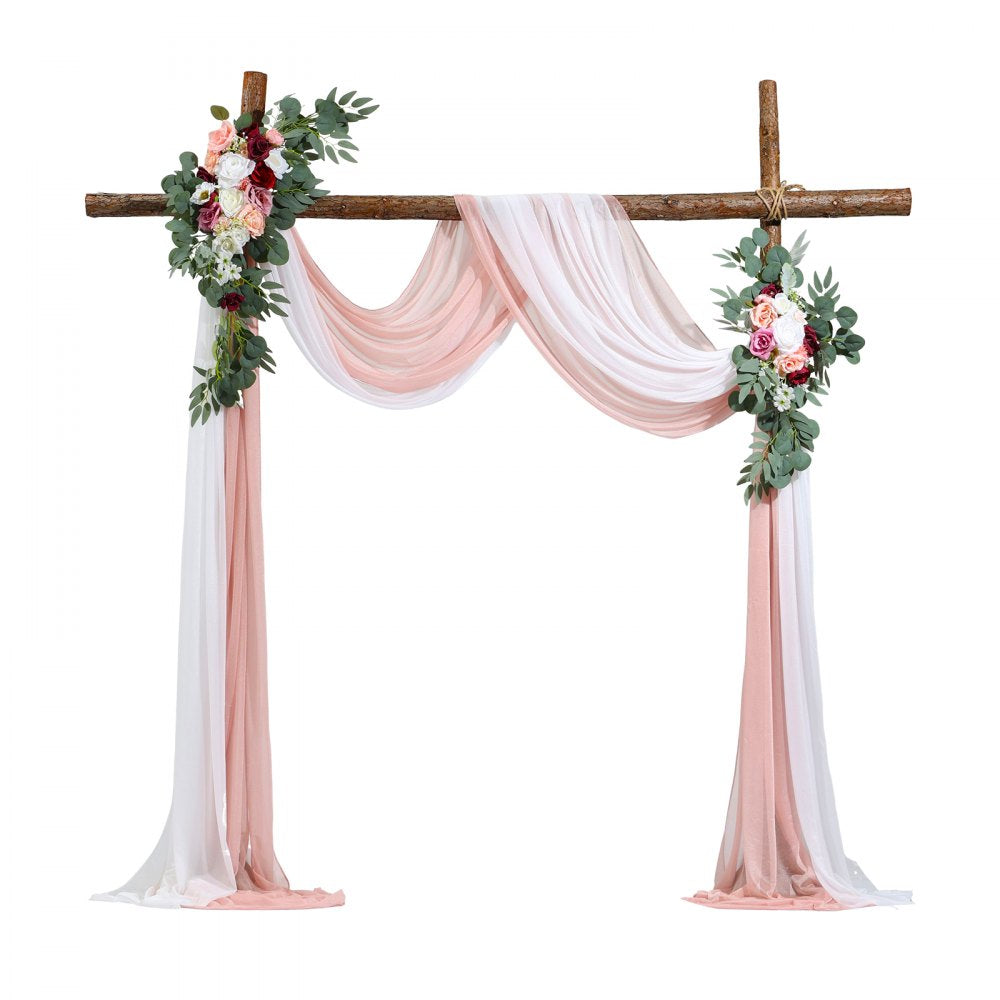 XH-HQ05 - 21ft Romantic Wedding Arch Flowers Kit with Drapes