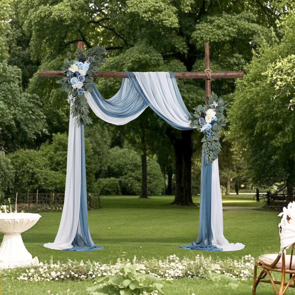 XH-HQ06 - 21ft Draped Wedding Arch Kit with Lifelike Flowers
