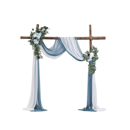 XH-HQ06 - 21ft Draped Wedding Arch Kit with Lifelike Flowers