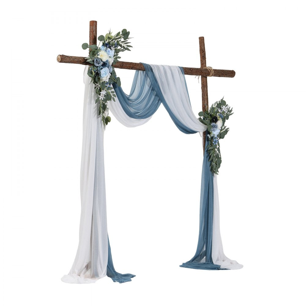 XH-HQ06 - 21ft Draped Wedding Arch Kit with Lifelike Flowers