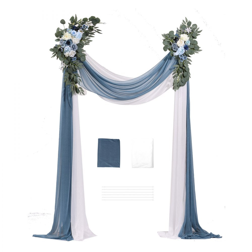 XH-HQ06 - 21ft Draped Wedding Arch Kit with Lifelike Flowers