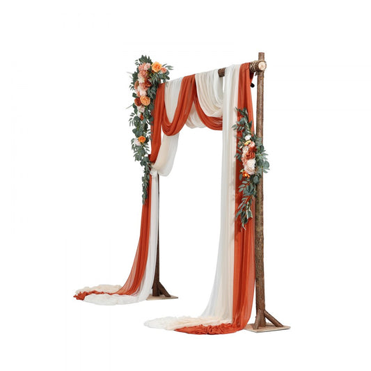 XH-HQ07 - Elegant 33ft Wedding Arch Kit with Silk Flowers & Drapes