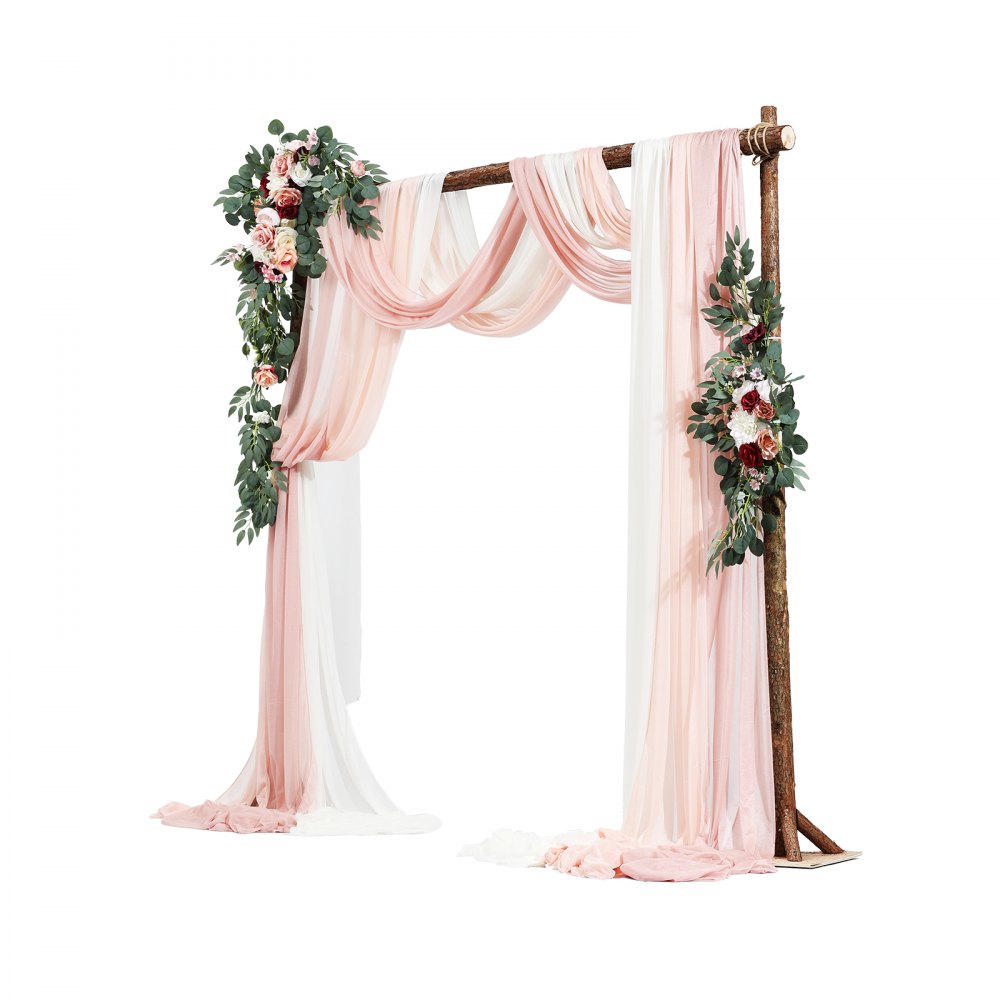 XH-HQ08 - Elegant 33ft Wedding Arch Flowers Kit with Drapes & Straps