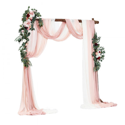 XH-HQ08 - Elegant 33ft Wedding Arch Flowers Kit with Drapes & Straps