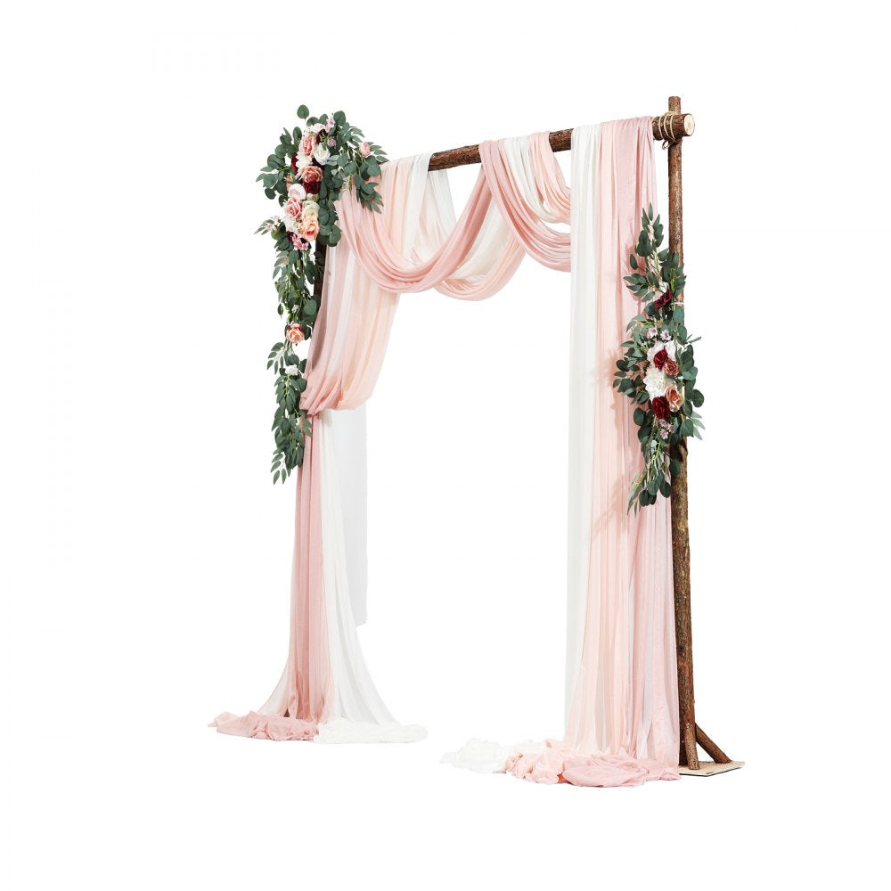 XH-HQ08 - Elegant 33ft Wedding Arch Flowers Kit with Drapes & Straps