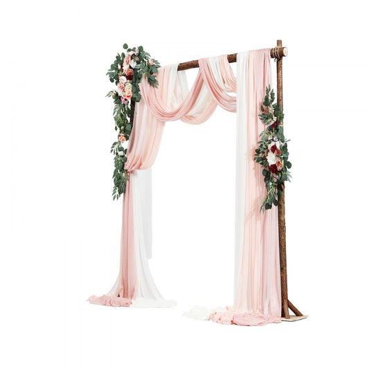 XH-HQ08 - Elegant 33ft Wedding Arch Flowers Kit with Drapes & Straps