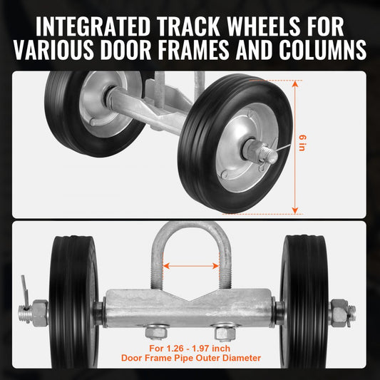 SW6 - Heavy-Duty 6” Sliding Door Kit for 600 lbs Capacity