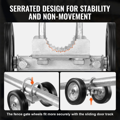 DW6 - Heavy-Duty Sliding Door Kit with Rubber Wheels, 600 lbs Capacity