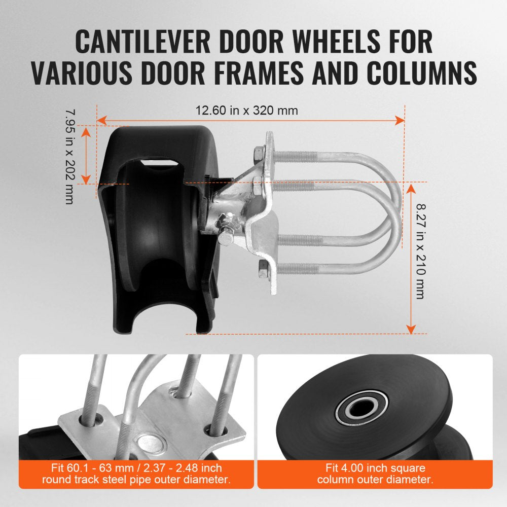 NGW4238 - Heavy-Duty Sliding Door Kit with Nylon Rollers and Steel Bracket