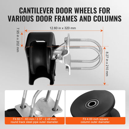 NGW4238 - Heavy-Duty Sliding Door Kit with Nylon Rollers and Steel Bracket
