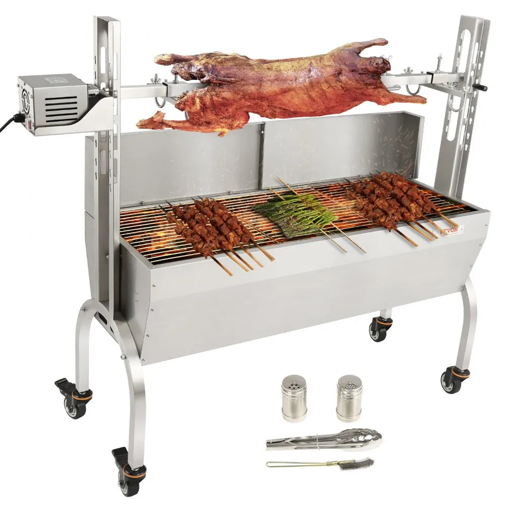 07989 - 46" Stainless Steel Rotisserie for Pig, Lamb & Chicken