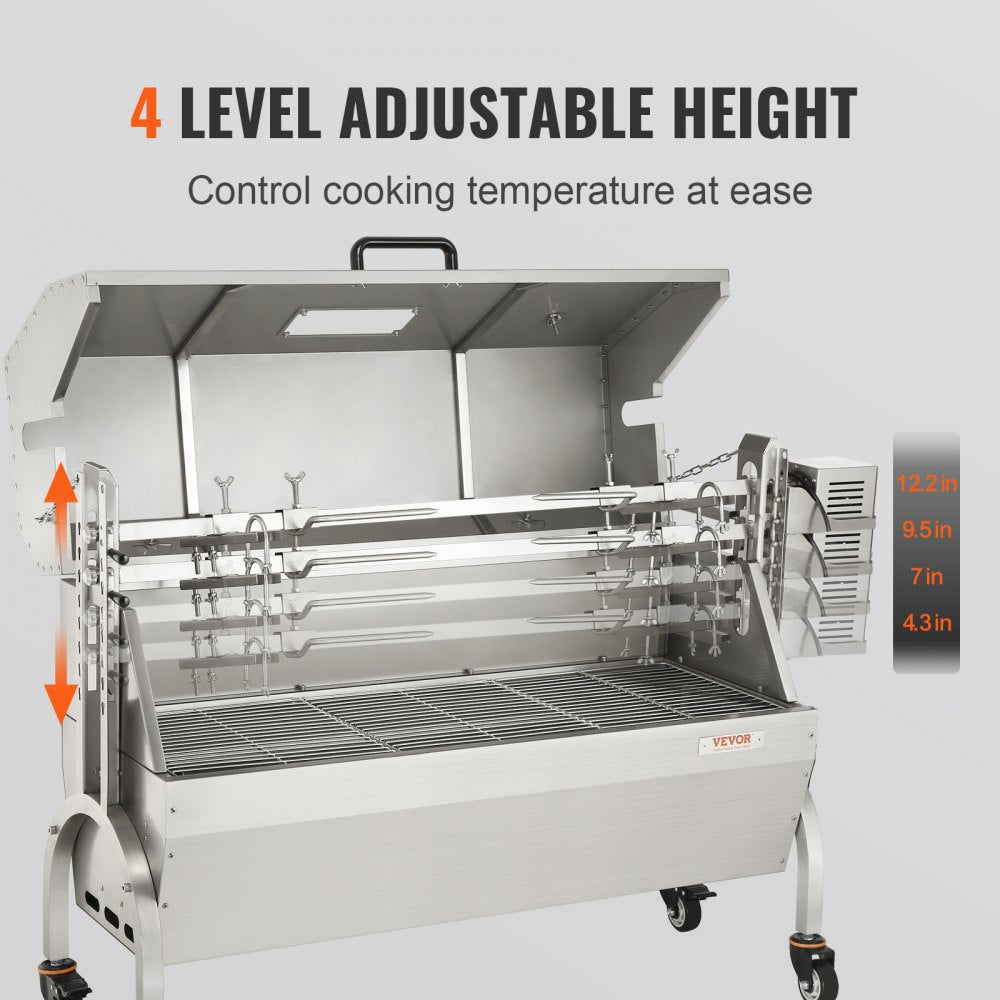 07989 - 46" Stainless Steel Rotisserie Roaster for 132 lbs of Meat