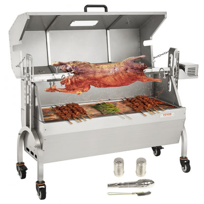 07989 - 46" Stainless Steel Rotisserie Roaster for 132 lbs of Meat