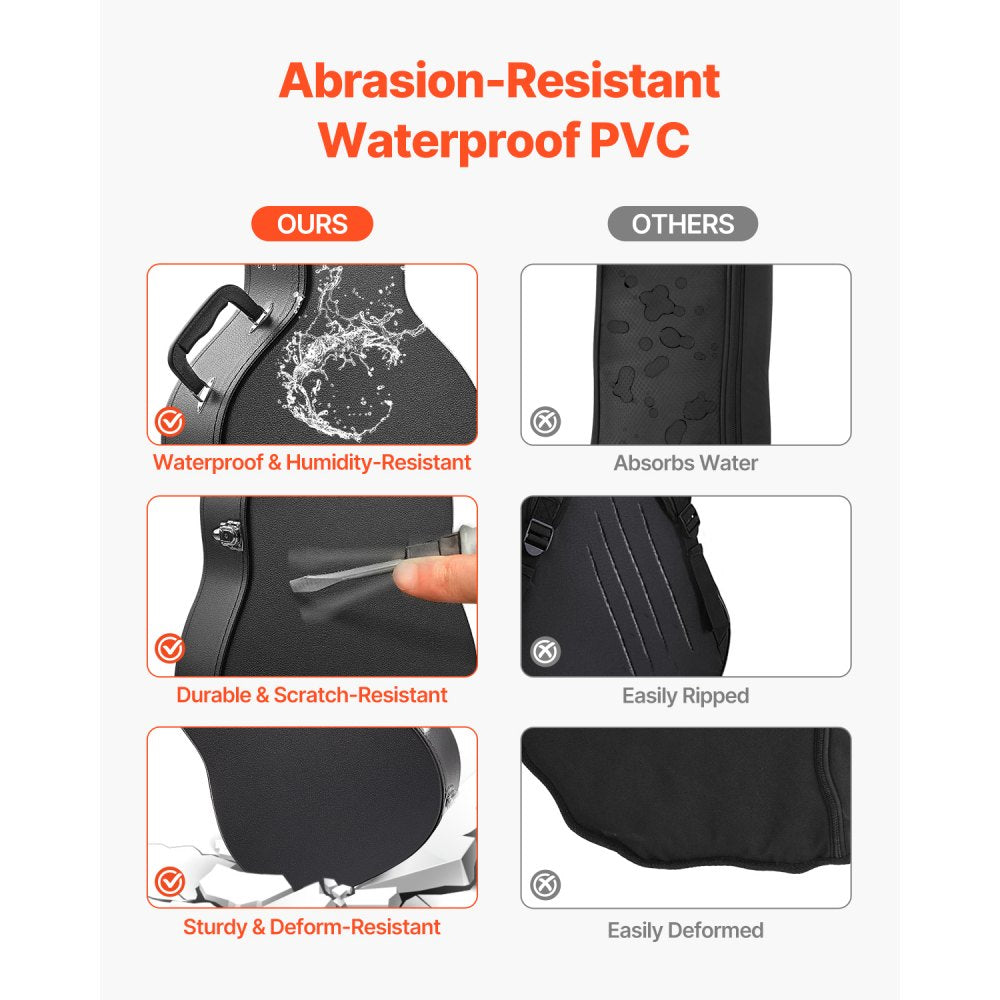 HL-41A - 43.31" Waterproof Guitar Hard Case with Plush Lining