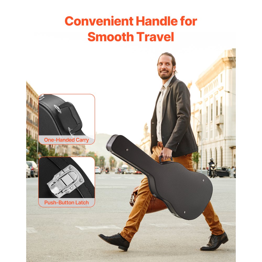 HL-41A - 43.31" Waterproof Guitar Hard Case with Plush Lining