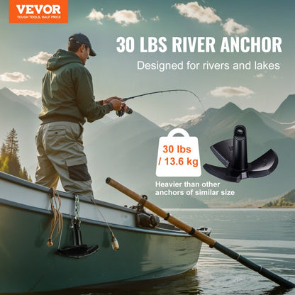 AN20-30LB - 30 LBS Vinyl-Coated River Anchor with 3-Claw Design