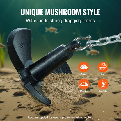 AN20-30LB - 30 LBS Vinyl-Coated River Anchor with 3-Claw Design