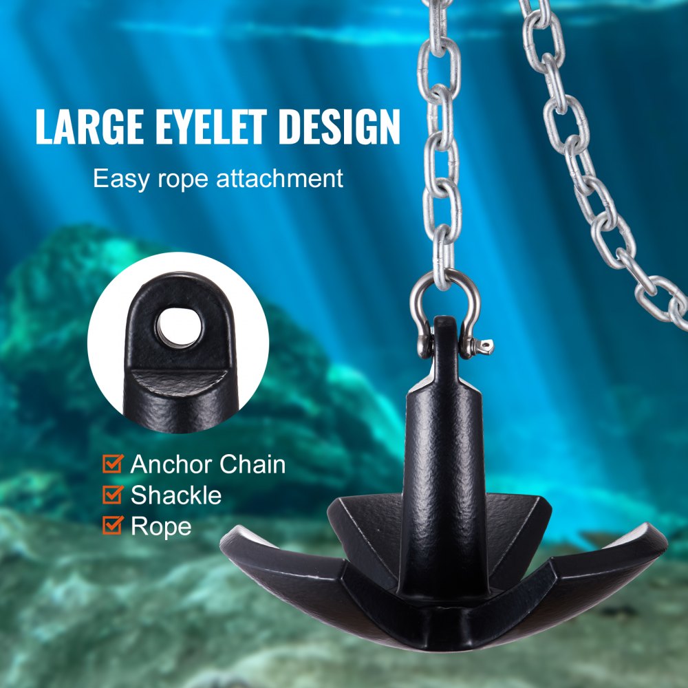 AN20-30LB - 30 LBS Vinyl-Coated River Anchor with 3-Claw Design