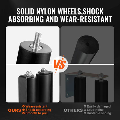 1702 - Durable Steel Sliding Door Kit with Nylon Rollers