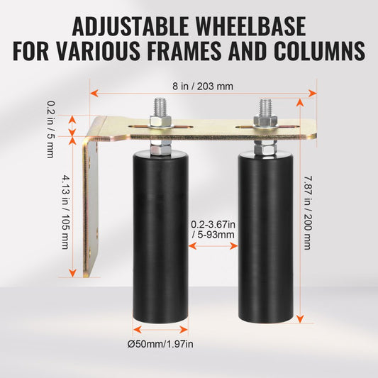 1703 - Heavy-Duty Steel Sliding Door Hardware with Dual Nylon Rollers