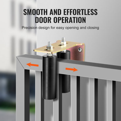 1703 - Heavy-Duty Steel Sliding Door Hardware with Dual Nylon Rollers