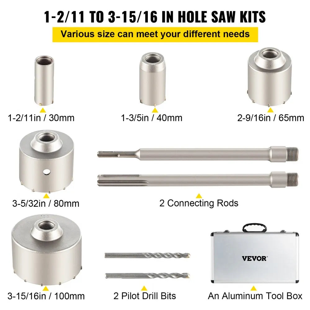 QBKKQ-1 - 1-2/11" to 3-15/16" Masonry Hole Saw with 135° Drill Bit