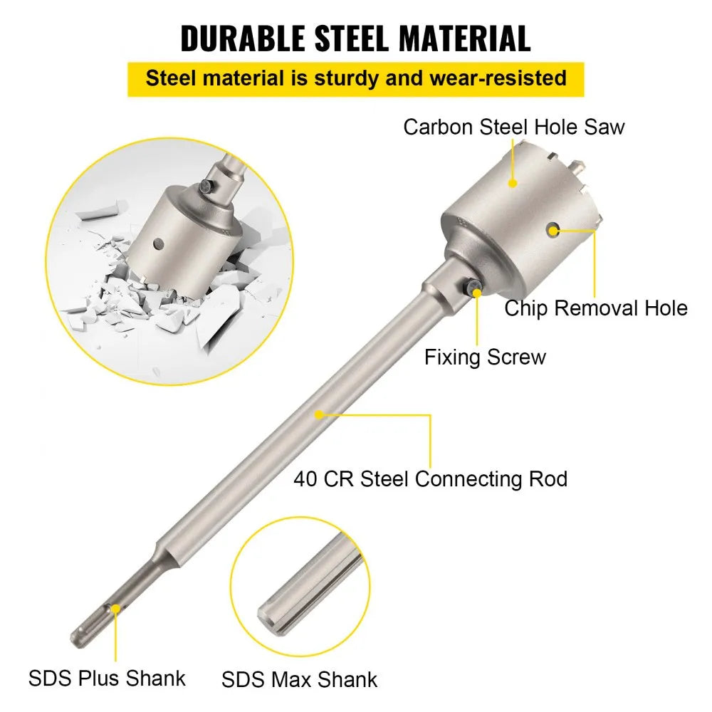 QBKKQ-1 - 1-2/11" to 3-15/16" Masonry Hole Saw with 135° Drill Bit