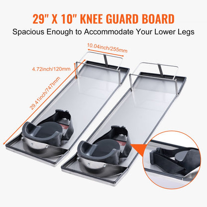 LXXGB-30*10 - 30'' x 10'' Waterproof Stainless Steel Knee Boards for Comfort