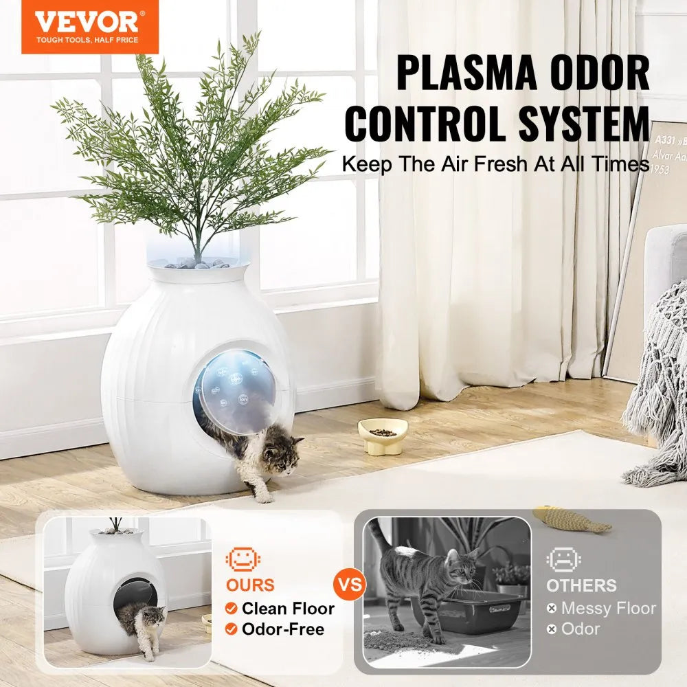 SH2805 - Cozy Hidden Cat Litter Box with Odor Control and Plant Décor