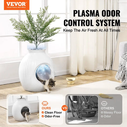 SH2805 - Cozy Hidden Cat Litter Box with Odor Control and Plant Décor