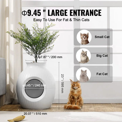SH2805 - Cozy Hidden Cat Litter Box with Odor Control and Plant Décor