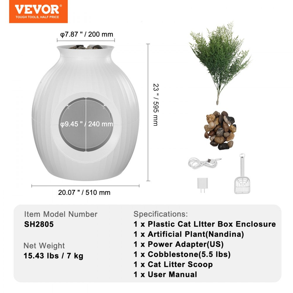 SH2805 - Cozy Hidden Cat Litter Box with Odor Control and Plant Décor