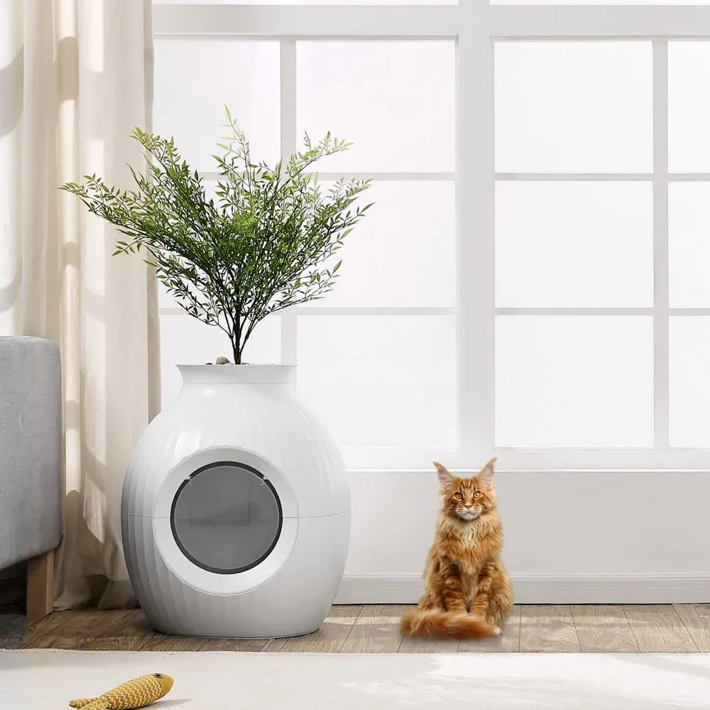 SH2805 - Cozy Hidden Cat Litter Box with Odor Control and Plant Décor