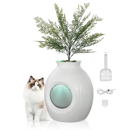 SH2805 - Cozy Hidden Cat Litter Box with Odor Control and Plant Décor