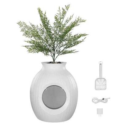 SH2805 - Cozy Hidden Cat Litter Box with Odor Control and Plant Décor