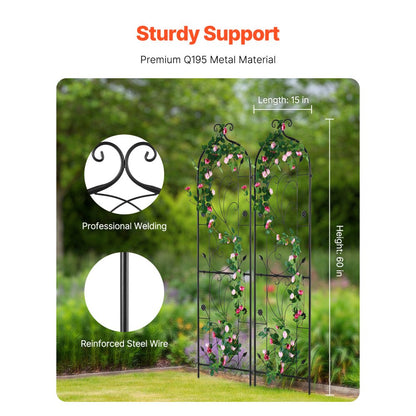 TFHPJ38152-2 - Durable 60x15in Metal Trellis for Climbing Plants & Garden Art