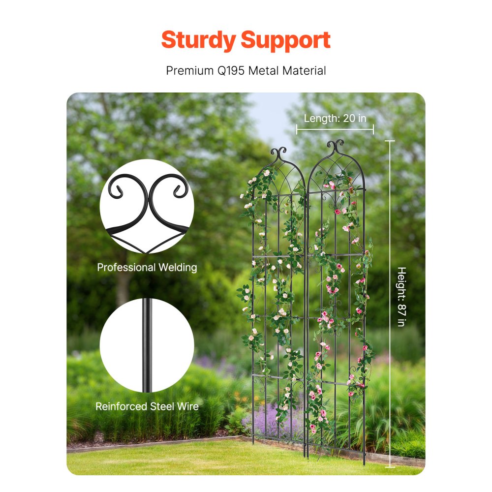 TFHPJ51220-2 - 87 x 20 in. Durable Metal Trellis for Climbing Plants