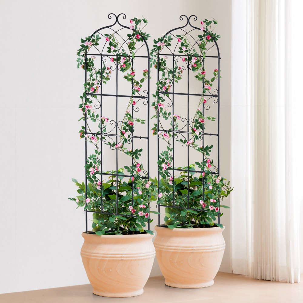 TFHPJ51180-4 - 71" Metal Garden Trellis for Climbing Plants, Durable Support