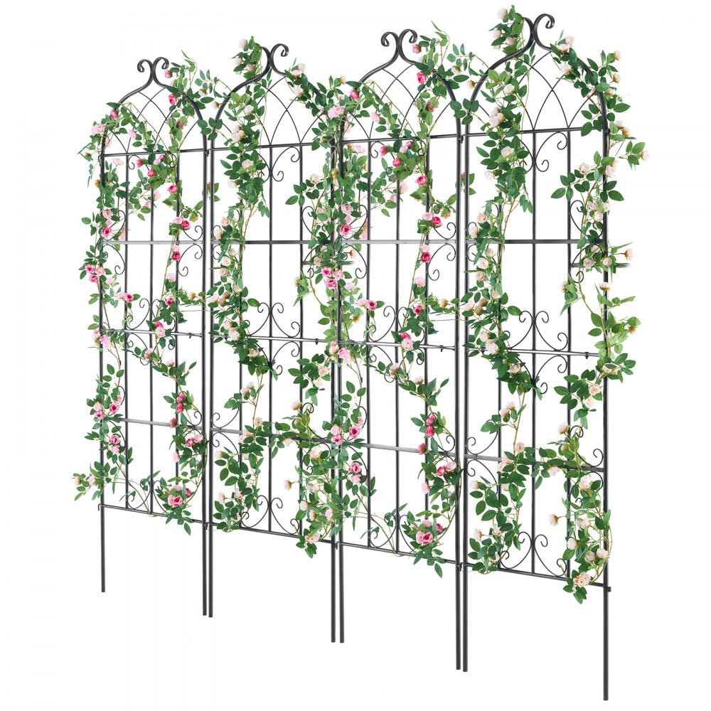 TFHPJ51180-4 - 71" Metal Garden Trellis for Climbing Plants, Durable Support