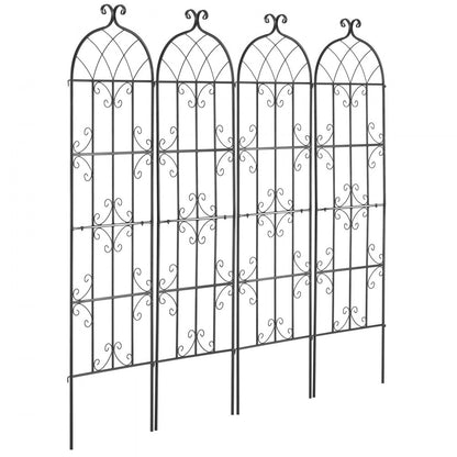 TFHPJ51180-4 - 71" Metal Garden Trellis for Climbing Plants, Durable Support