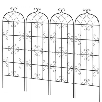 TFHPJ51180-4 - 71" Metal Garden Trellis for Climbing Plants, Durable Support