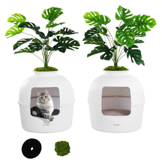 BP292 - Cozy Cat Litter Box with Hidden Plant Design & Odor Control