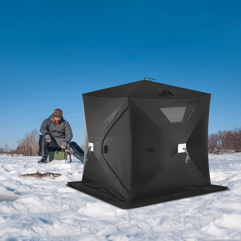 010325563728 - 2-3 Person Portable Ice Fishing Tent, 23.7 sq ft, 300D Fabric